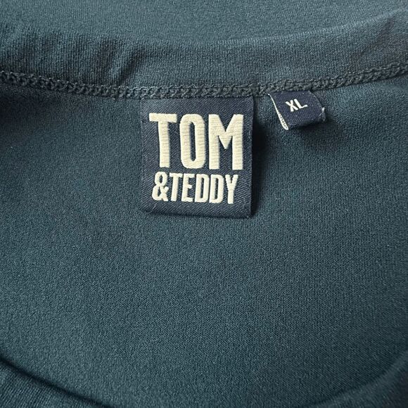 Tom & Teddy Men's Crew Neck UPF 50 Short Sleeve Rush Guard Deep Blue Size XL - Picture 4 of 7